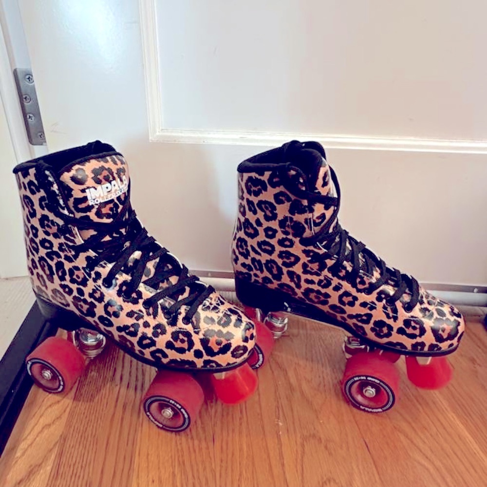 Fabulous Impala Leopard Roller skates - used once!
